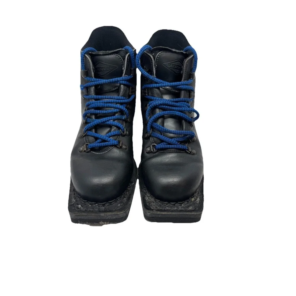 Vintage ❄️Merrell‎ 🔥XCD Tamarack Ski Boots Black Leather Nordic 3-Pin 8.5 Retro